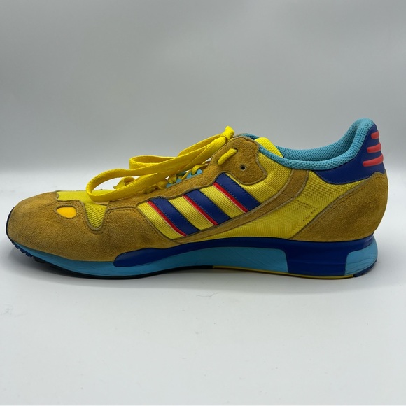 Adidas Originals ZX 800 Mens 12 Yellow Suede Blue Red Mesh Retro Sneakers - Picture 11 of 12